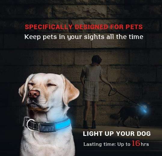 SHOPP.us USB and Solar Charge Reflective Led Dog Collar - Premium Pets from SHOPP.us- Just $27.99! Shop now at SHOPP.us