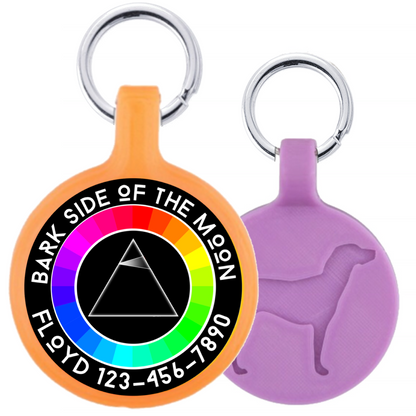 SHOPP.us Bark Side of the Moon Pink Floyd Ecoplastic Pet ID Tag- Choose from - Premium Leashes, Collars & Petwear from SHOPP.us- Just $19.99! Shop now at SHOPP.us
